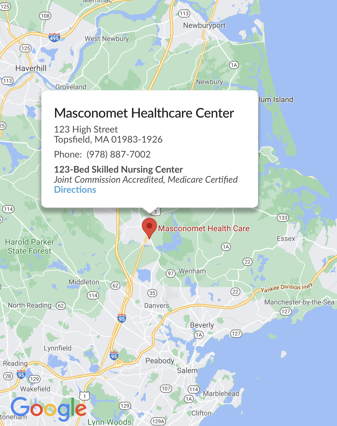 Skilled Nursing Facility, Masconomet Healthcare Center Topsfield, MA