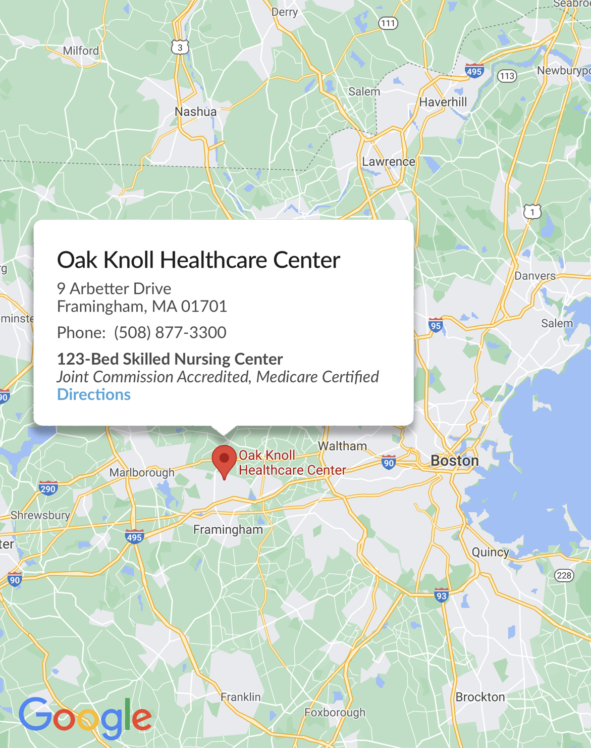 Skilled Nursing Facility, Oak Knoll Healthcare Center Framingham, MA