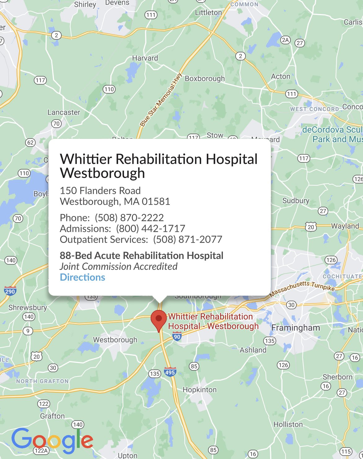 , Whittier Rehabilitation Hospital Westborough &#8211; Westborough, MA