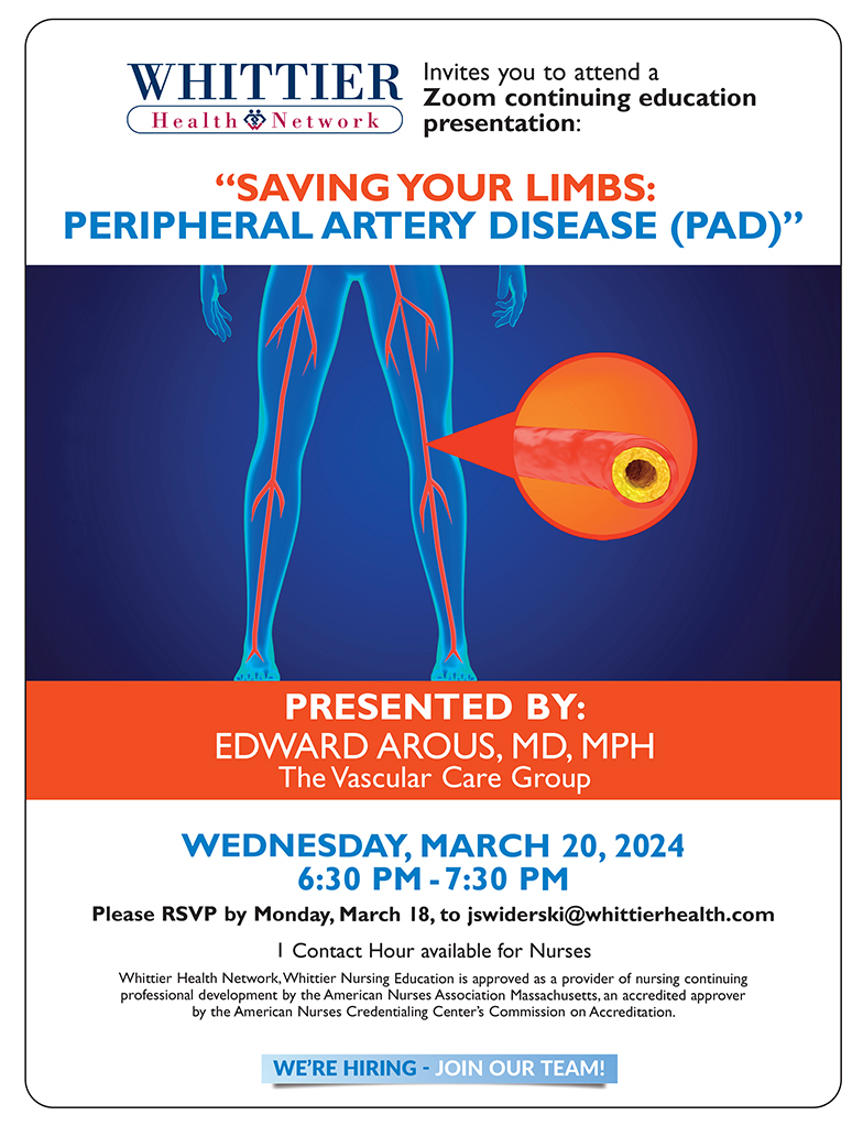 Saving Your Limbs Peripheral Artery Disease PAD Continuing Ed Zoom event